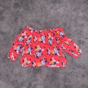 Off the shoulder floral blouse